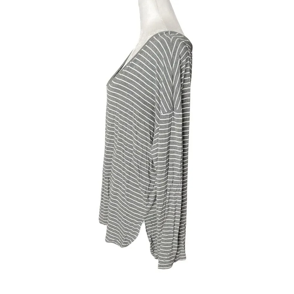American Eagle Soft Sexy Large Tunic Top Vneck Long Sleeve Tee Gray